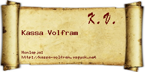 Kassa Volfram névjegykártya
